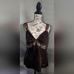 Elegant Brown Velvet Women's Top